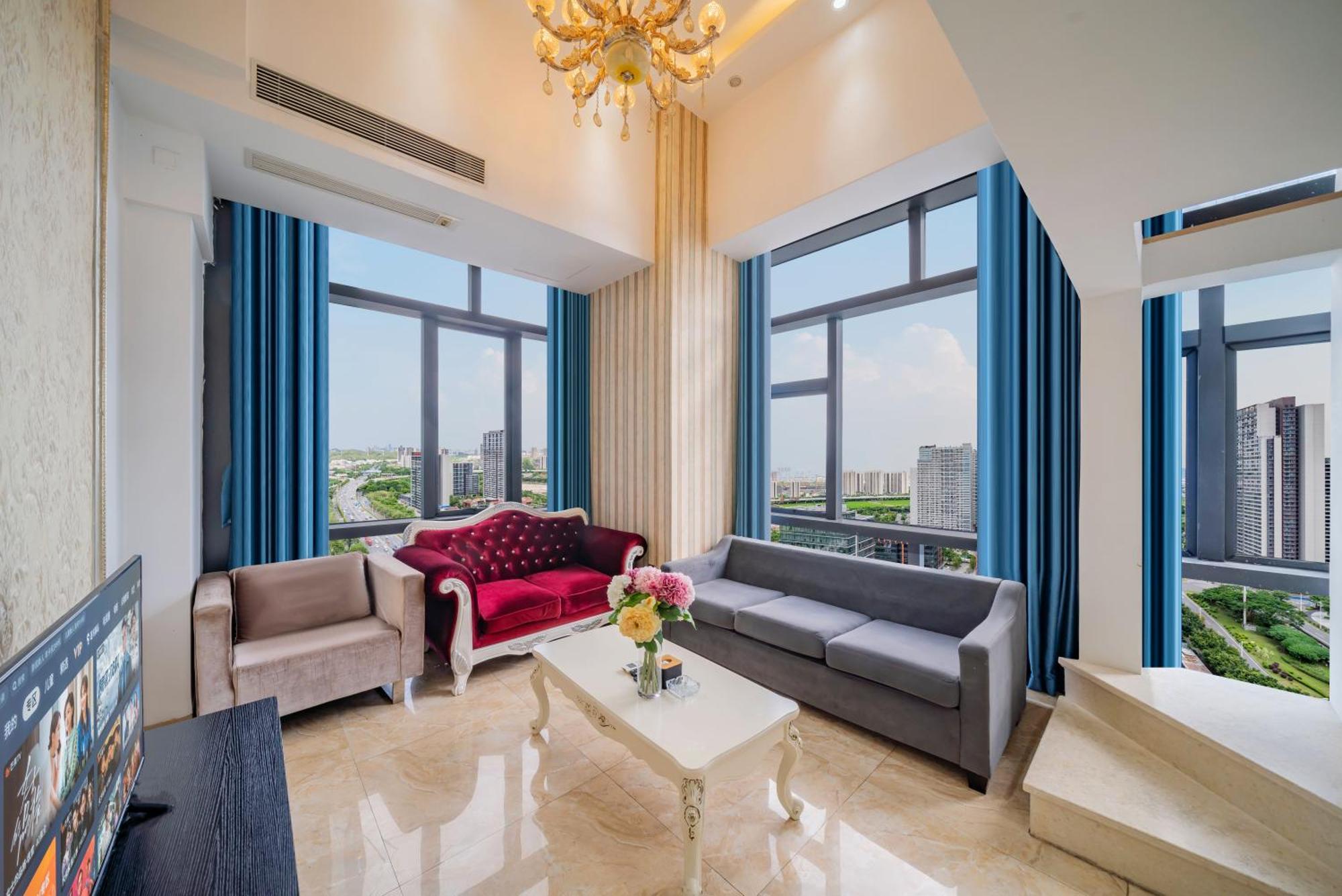 April Fair Duplex Apartment Guangzhou South Railway Station Ao Yuan Yue Shi Dai Branch Exterior foto
